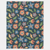 Couverture Polaire Motif Rétro Fleurs Groovy (Devant)