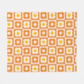 Couverture Polaire Motif rétro Floral Checker Jaune, orange (Devant (Horizontal))