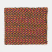 Couverture Polaire Motif rétro moderne orange rouge Brown Hexagon (Devant (Horizontal))