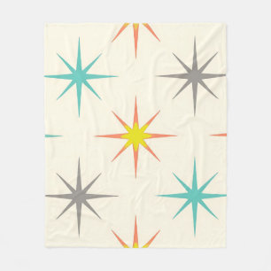 Couverture Polaire Motif Rétro Starburst Milieu de Siècle