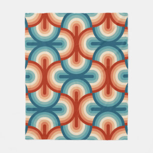 Couverture Polaire Motif Retro Summer Rainbow Stripes