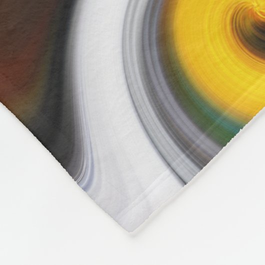 Couverture Polaire Motif rétro tendance en jaune, bleu, marron, blanc (Coin)