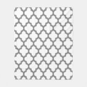 Couverture Polaire Motif réversible Ikat blanc et gris (Devant)