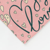 Couverture Polaire Motif romantique avec des coeurs et des oiseaux (Coin)