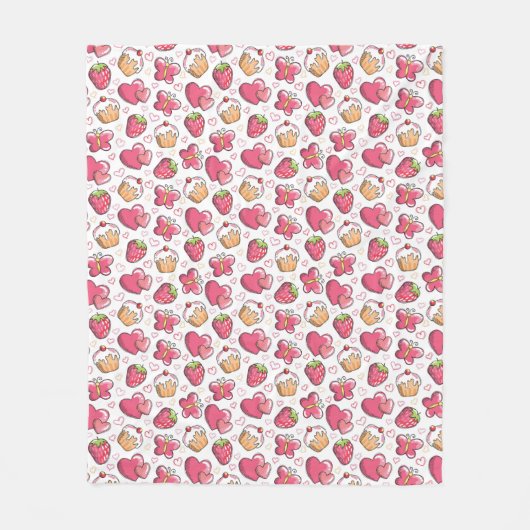 Couverture Polaire motif romantique de nourriture (Devant)