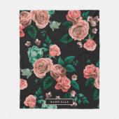 Couverture Polaire Motif rose (Devant)