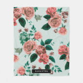Couverture Polaire Motif rose (Devant)