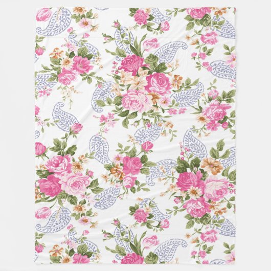 Couverture Polaire Motif rose (Devant)