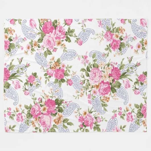 Couverture Polaire Motif rose (Devant (Horizontal))