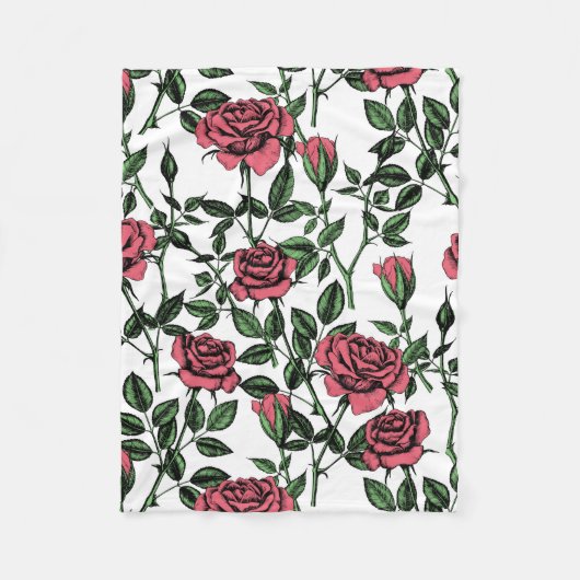 Couverture Polaire motif rose (Devant)