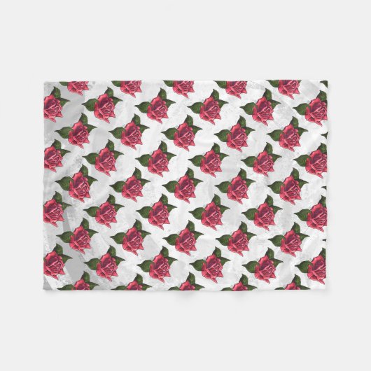 Couverture Polaire Motif rose (Devant (Horizontal))