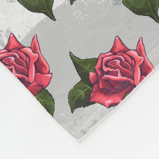 Couverture Polaire Motif rose (Coin)