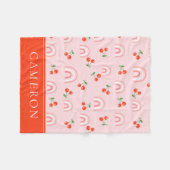 Couverture Polaire Motif rose arc-en-ciel cerise (Devant (Horizontal))