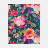 Couverture Polaire Motif rose chic et dynamique (Devant)