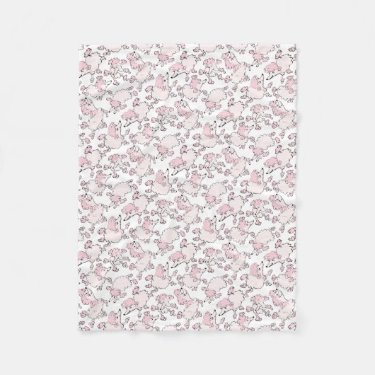 Couverture Polaire Motif rose de caniche (Devant)