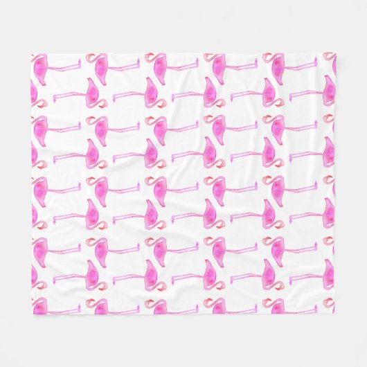 Couverture Polaire Motif rose de Flamant rose (Devant (Horizontal))