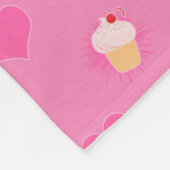 Couverture Polaire Motif rose de petit gâteau (Coin)