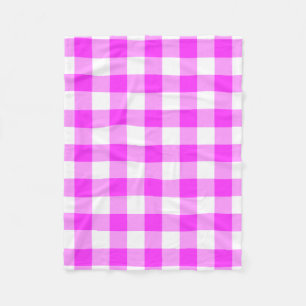 Couverture Polaire Motif rose et blanc En vichy