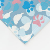 Couverture Polaire Motif rose et bleu de chien de camouflage (Coin)