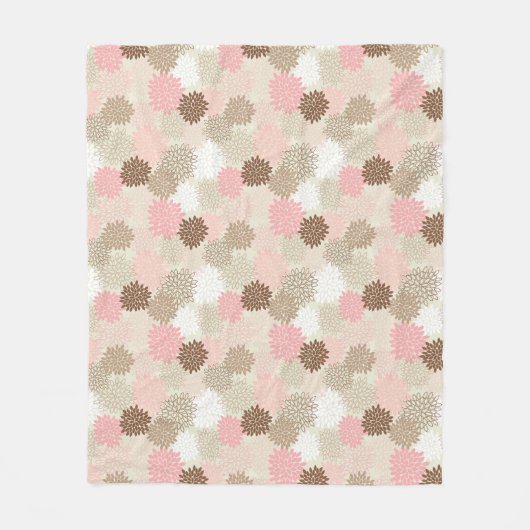 Couverture Polaire Motif rose et Brown de maman (Devant)