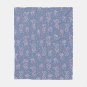 Couverture Polaire Motif rose et pourpre de cactus de bande dessinée