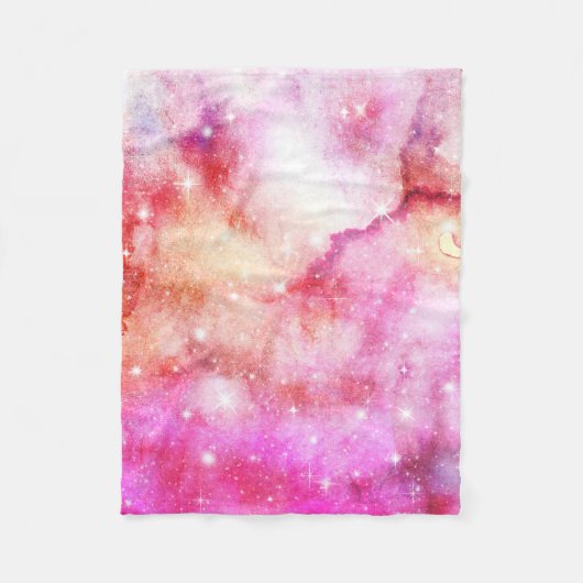 Couverture Polaire Motif Rose Et Rouge Galaxy (Devant)
