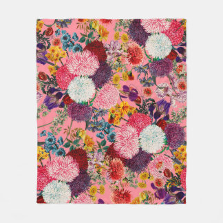 Couverture Polaire Motif rose floral