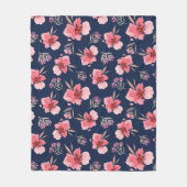 Couverture Polaire Motif rose foncé d'aquarelle (Devant)