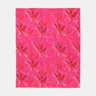 Couverture Polaire Motif rose Frangipani Blush,