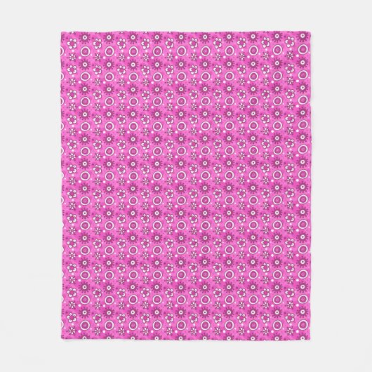 Couverture Polaire Motif rose mignon de fleurs et de formes de (Devant)