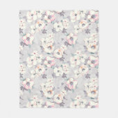 Couverture Polaire Motif rose mou d'aquarelle du monogramme | (Devant)
