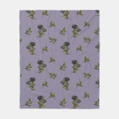 Couverture Polaire Motif Rose noir gothique (Devant)