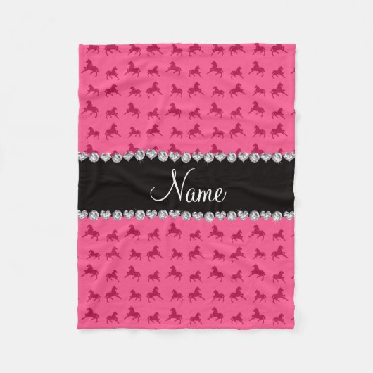 Couverture Polaire Motif rose nommé personnalisé de cheval (Devant)
