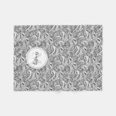 Couverture Polaire Motif rose Paisley noir blanc nom coussin (Devant (Horizontal))
