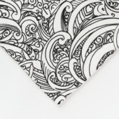 Couverture Polaire Motif rose Paisley noir blanc nom coussin (Coin)