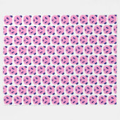 Couverture Polaire Motif rose panda et bleu foncé (Devant (Horizontal))