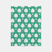 Couverture Polaire Motif rose vert texturisé chic moderne d'ikat (Devant)