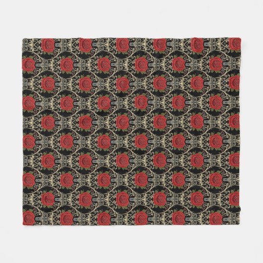 Couverture Polaire Motif Roses Gothiques (Devant (Horizontal))