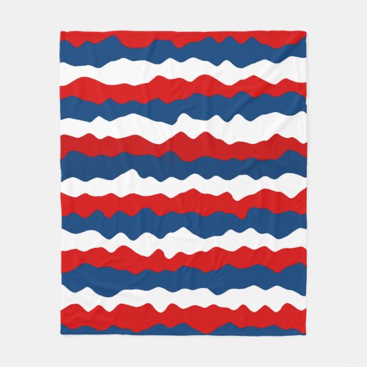 Couverture Polaire Motif rouge, blanc et bleu (Devant)