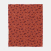 Couverture Polaire Motif rouge de feuille sur l'orange (Devant)