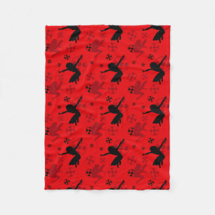 Couverture Polaire Motif rouge de la silhouette de Ladybug