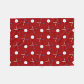 Couverture Polaire Motif rouge de lacrosse (Devant (Horizontal))