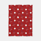 Couverture Polaire Motif rouge de lacrosse (Devant)