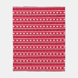 Couverture Polaire Motif rouge de Saint-Valentin de coeurs