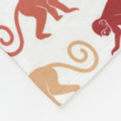 Couverture Polaire Motif rouge de singes (Coin)