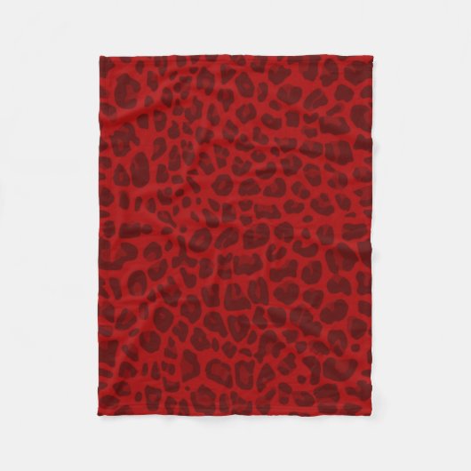 Couverture Polaire Motif rouge d'empreinte de léopard (Devant)