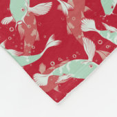 Couverture Polaire Motif rouge et vert - Koi Fish (Coin)