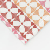 Couverture Polaire Motif rouge géométrique de rayures d'ikat (Coin)