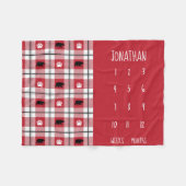 Couverture Polaire Motif rouge rustique de flanelle d'ours noir et (Devant (Horizontal))