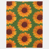 Couverture Polaire Motif Rustique de tournesol ferme charme (Devant)